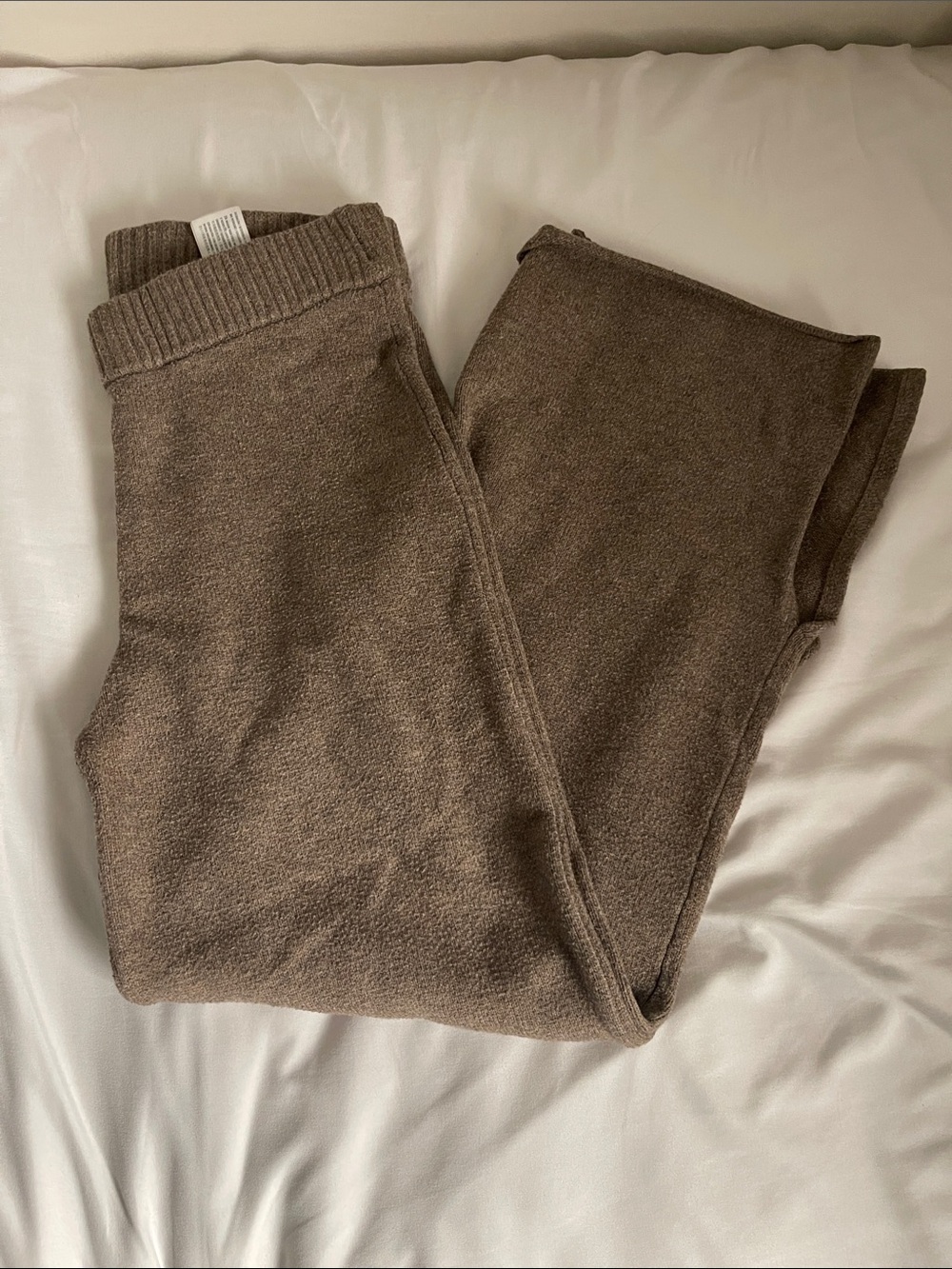 Cozy Brown Knit Lounge Pants